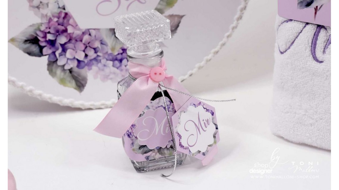 Trusou botez cu hortensii mov si verzi Hydrangea 8